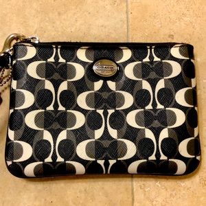COACH Black & White Wristlet